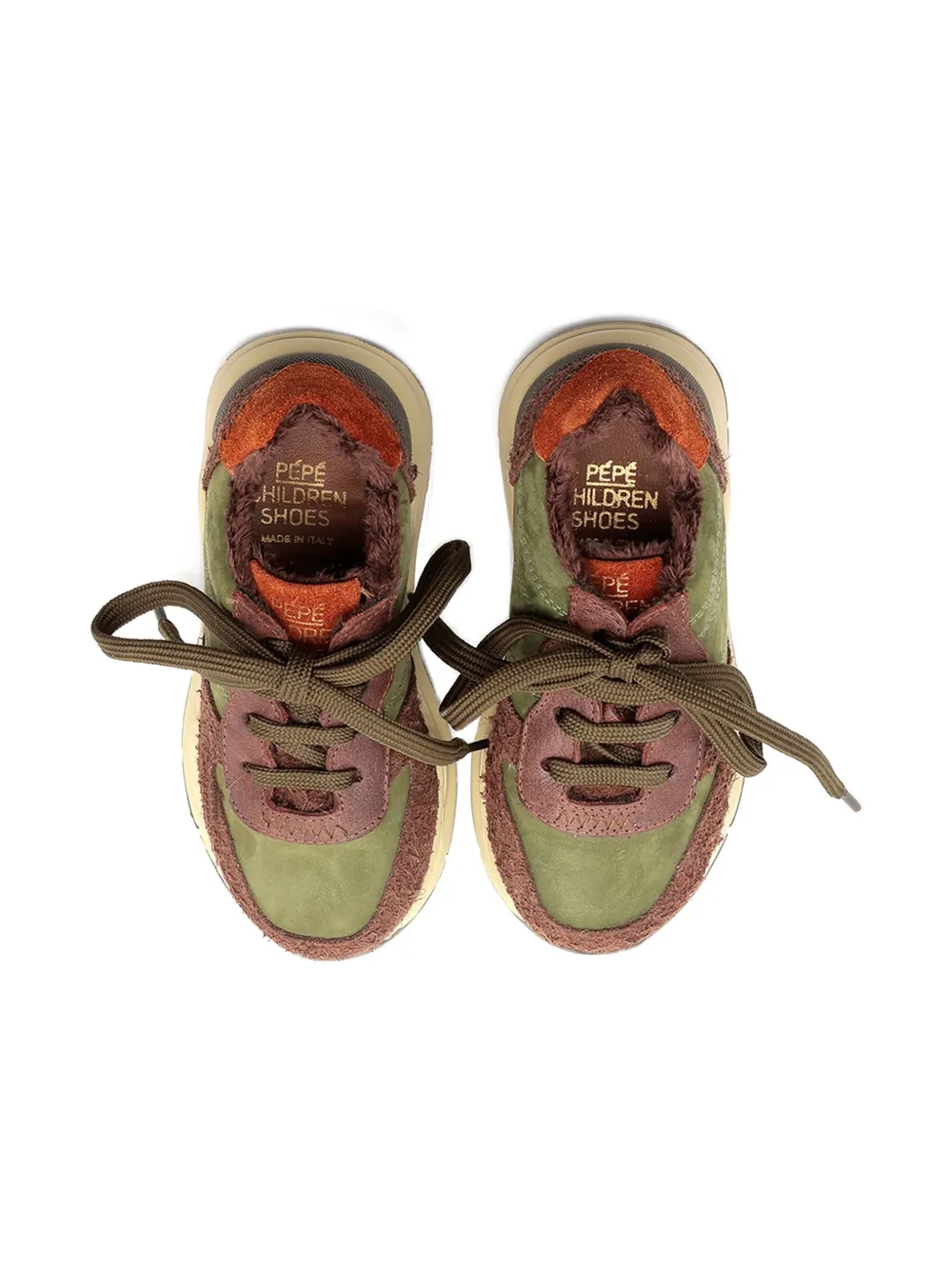 Pèpè Panelled Lace-up Sneakers In Green