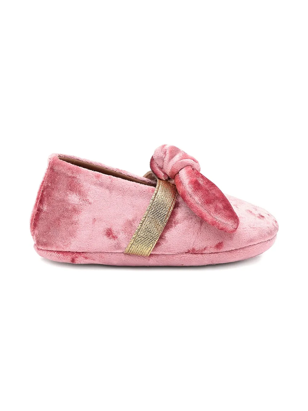 Pèpè Fluwelen ballerina's met strik Roze
