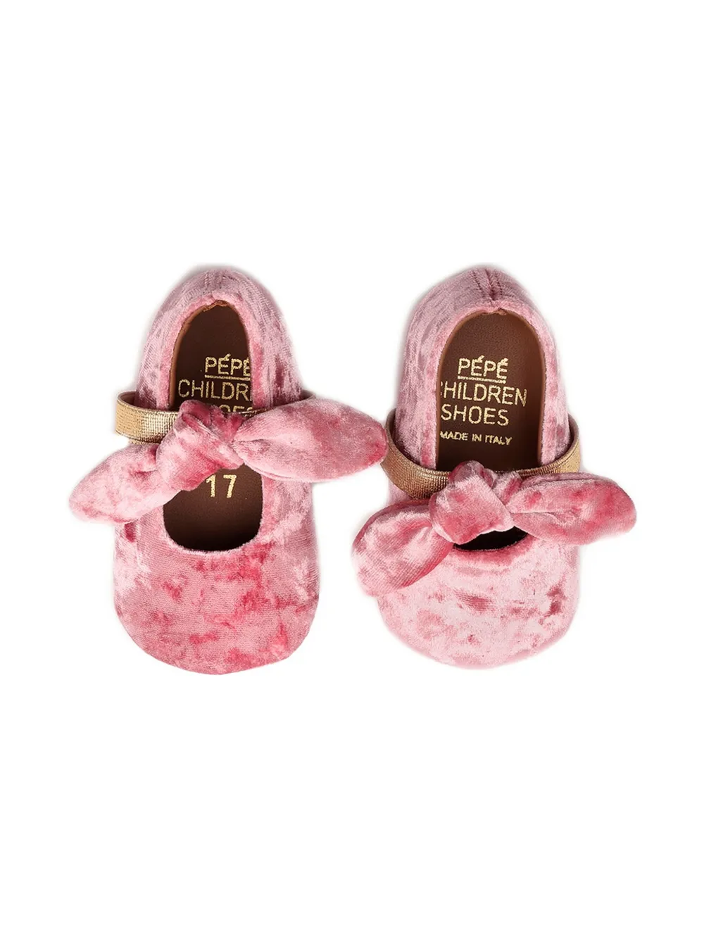 Pèpè Velvet Bow Ballerinas In Pink