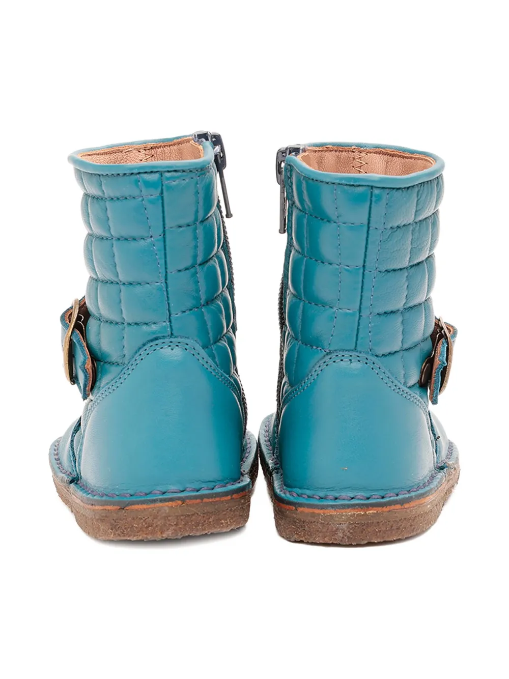 Pèpè quilted buckle-detail boots Blue