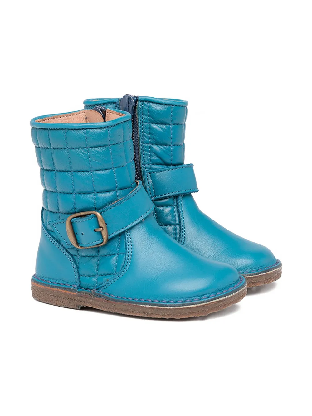 Pèpè quilted buckle-detail boots Blauw