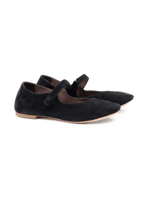 Pèpè button-fastening suede ballerinas