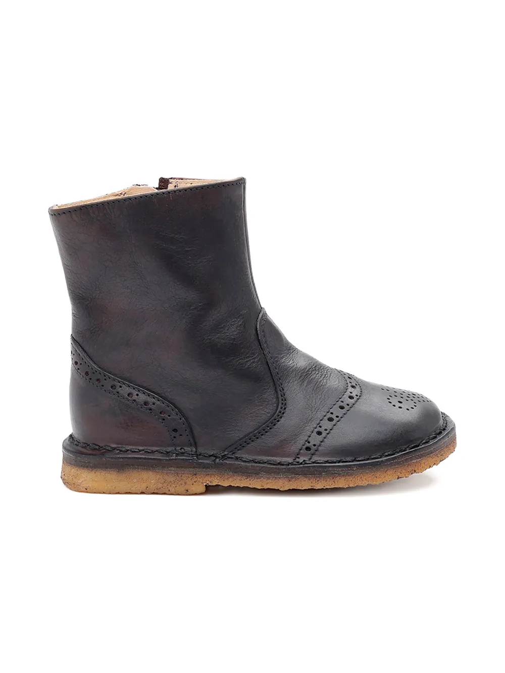 Pèpè zip-detail brogue boots - Bruin