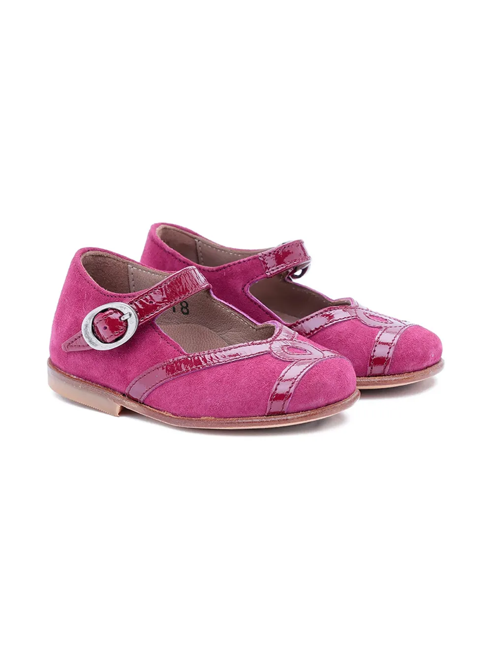 Pèpè suede buckled ballerina shoes Roze
