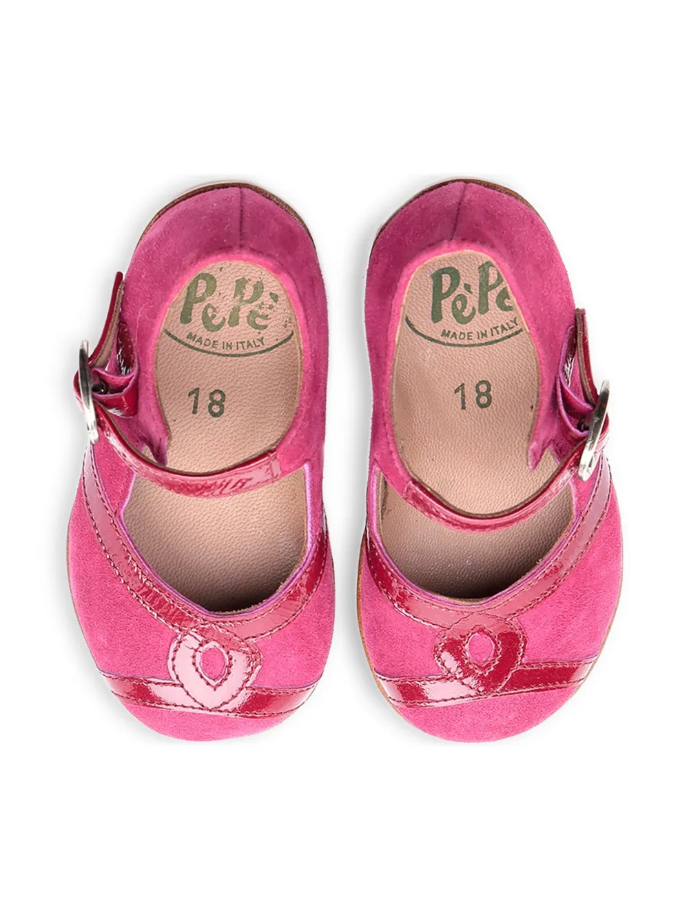 Pèpè suede buckled ballerina shoes Pink
