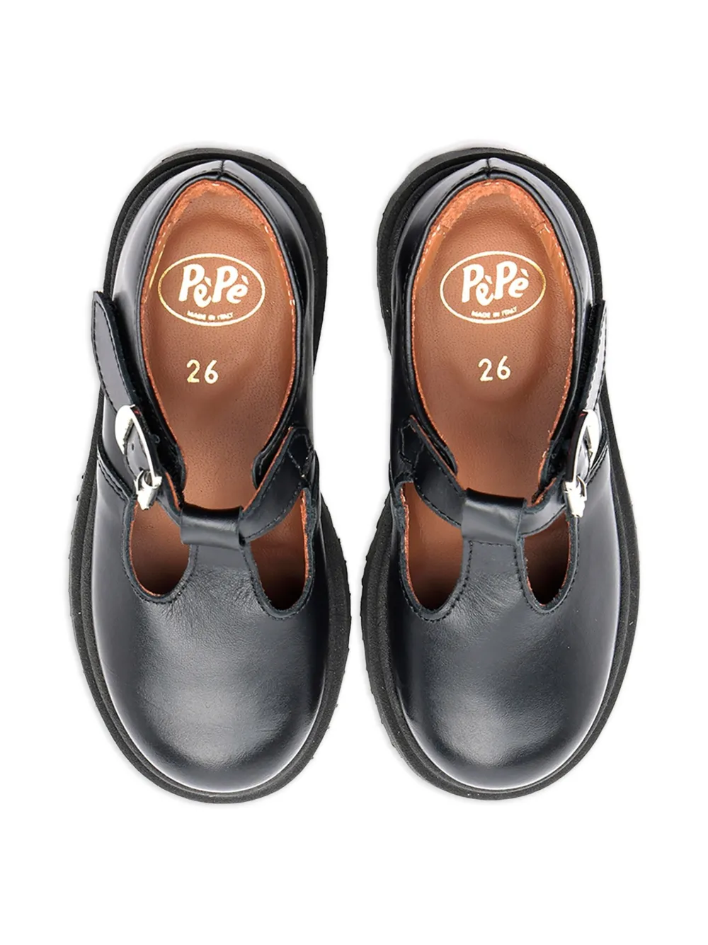 Pèpè buckled T-bar closed-toe sandals Zwart