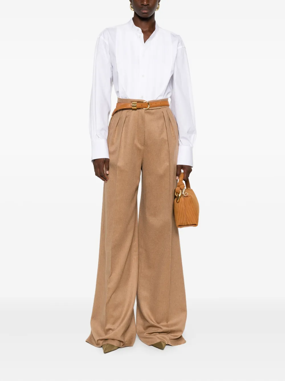 Victoria Beckham Katoenen blouse met gesmockte voorkant - Wit
