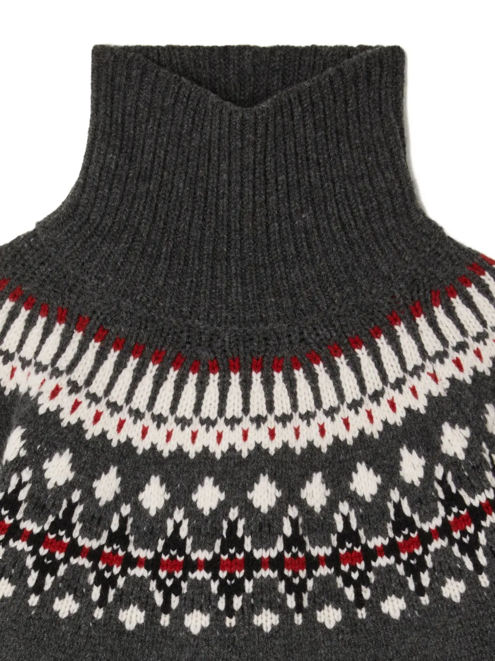 Alanui Sweet Winter Fair Isle Turtleneck Sweater In Gray