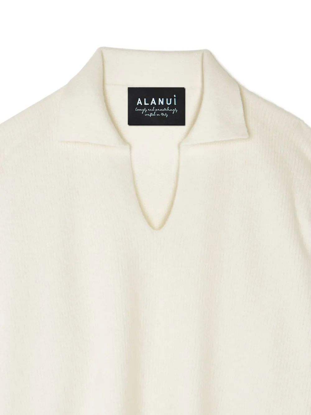 Alanui Finest polo-collar ribbed sweater Wit