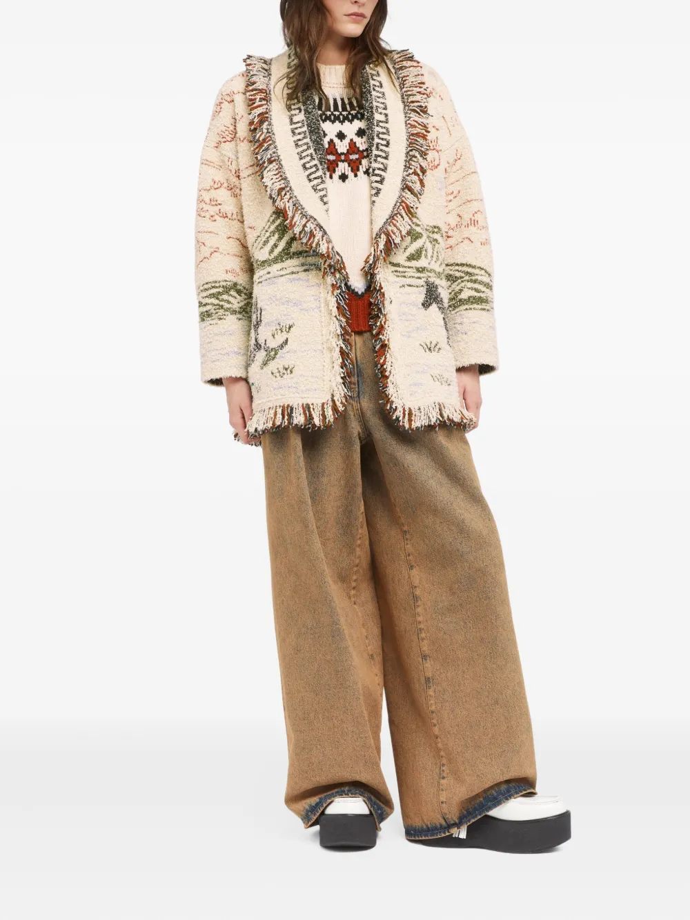 Alanui Sunset Riders cardigan Beige