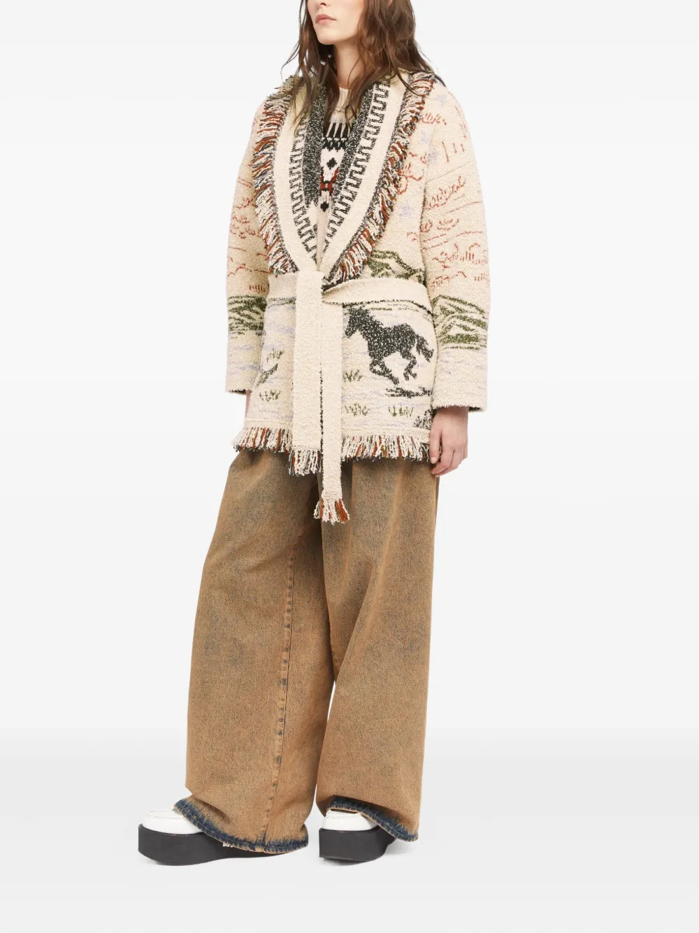 Alanui Sunset Riders cardigan Beige