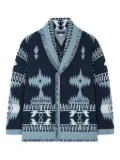 Alanui Icon jacquard fringed cardigan - Blue