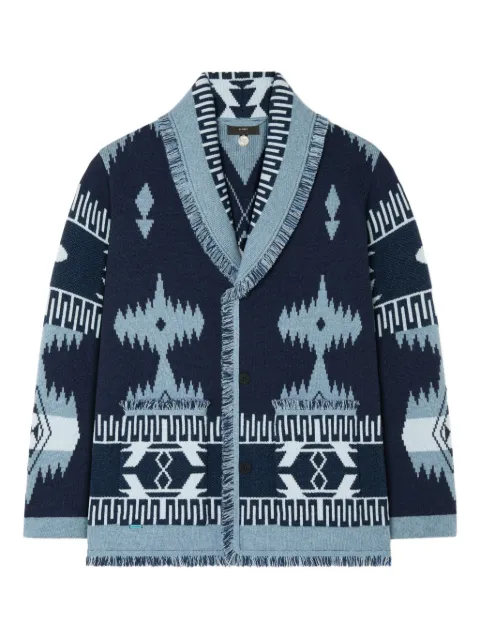 Alanui Icon jacquard fringed cardigan