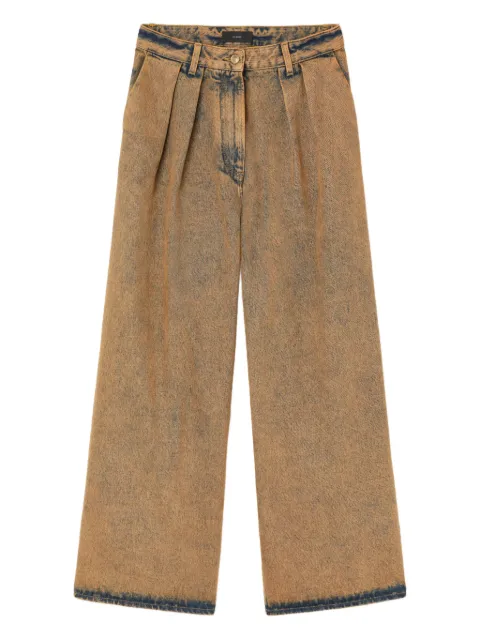 Alanui Desert Rose pleat-detailed acid-wash jeans