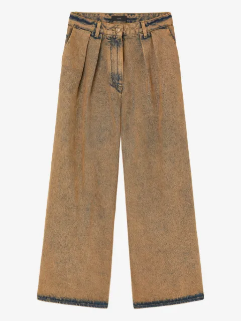 Alanui Desert Rose pleat-detailed acid-wash jeans