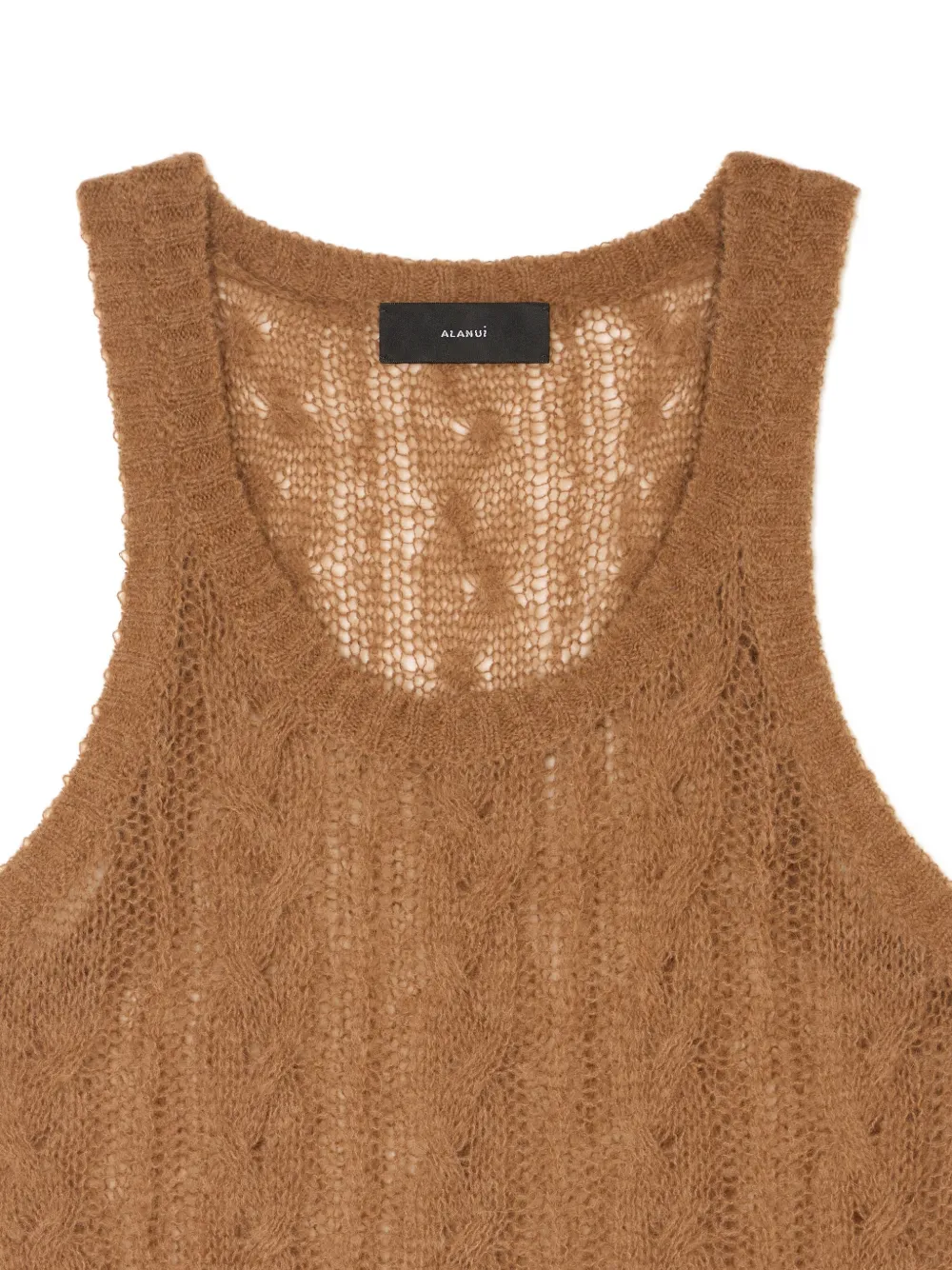 Alanui Desert Drift cable-knit tank top Bruin