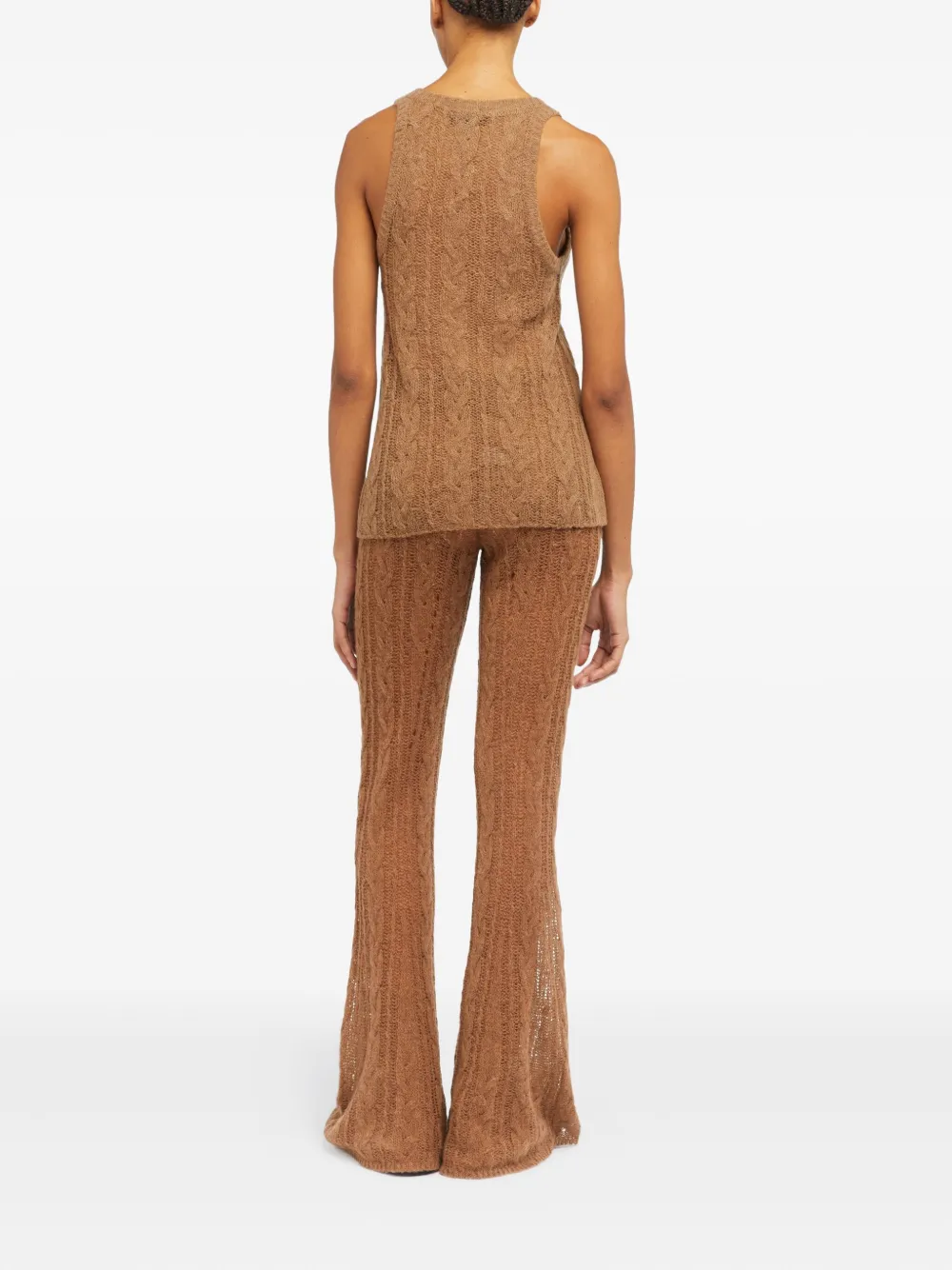 Alanui Desert Drift cable-knit tank top Bruin