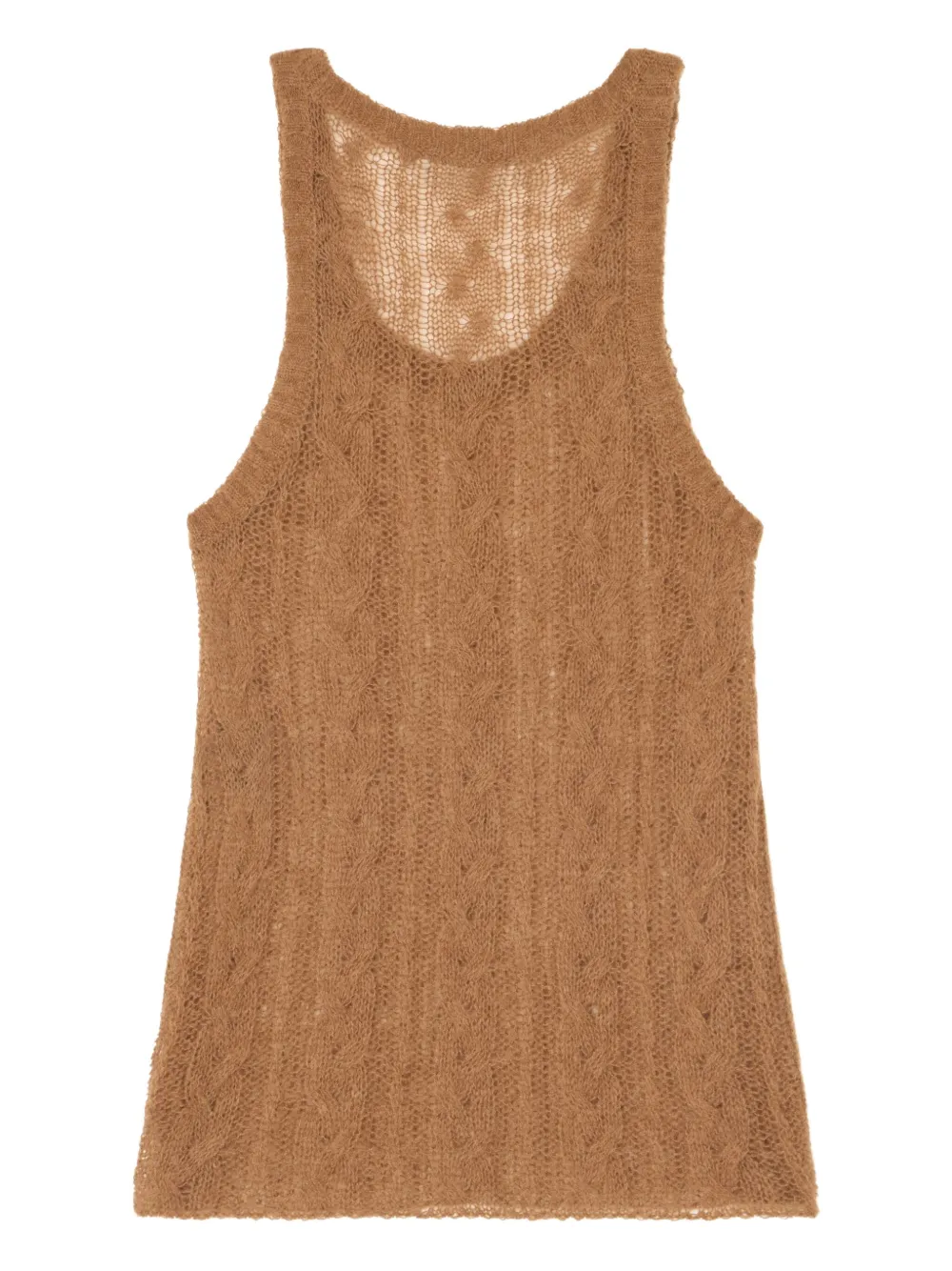 Alanui Desert Drift cable-knit tank top | Brown | Image 1