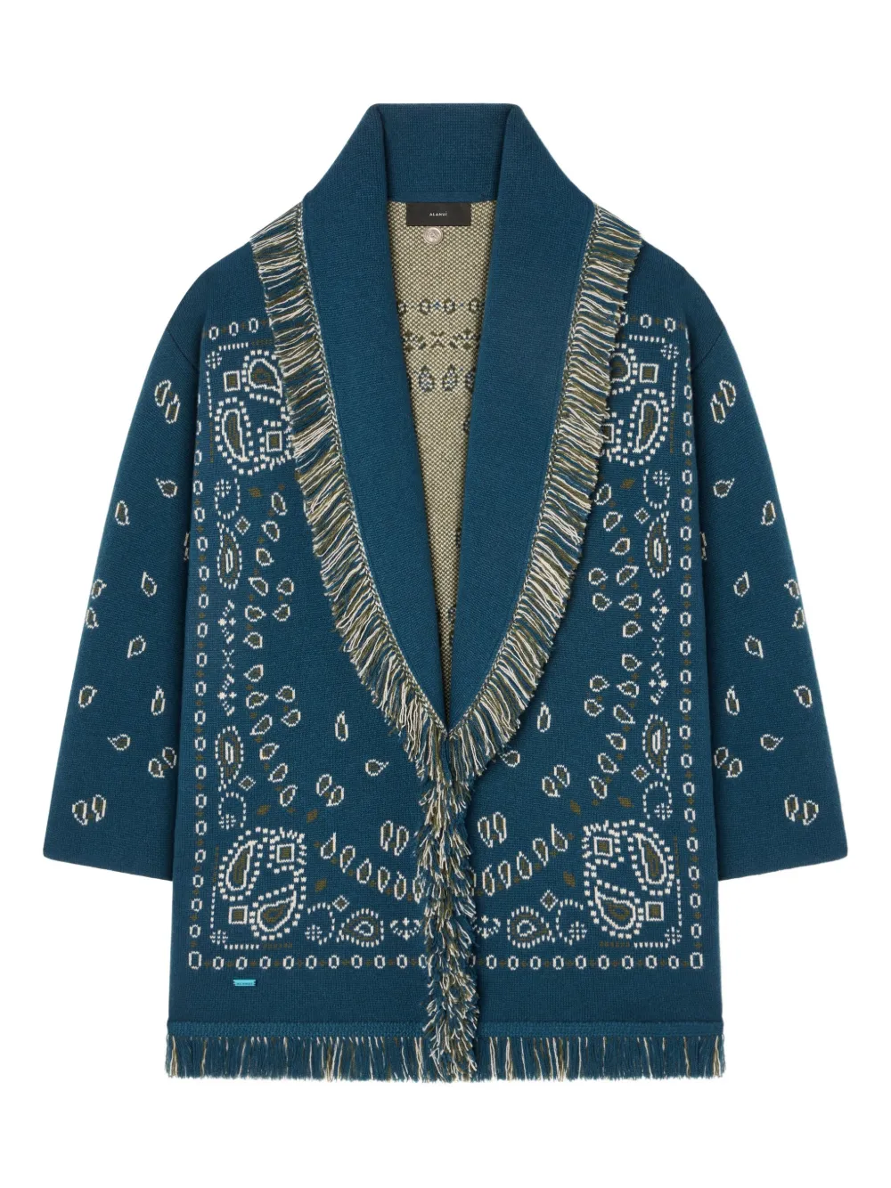 Alanui Cardigan con motivo bandana jacquard - Blu