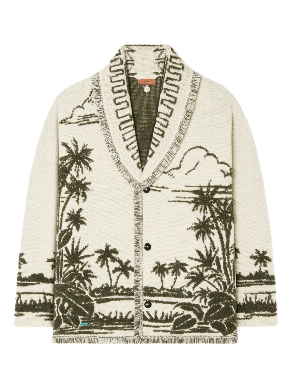 palm-tree fringed cardigan