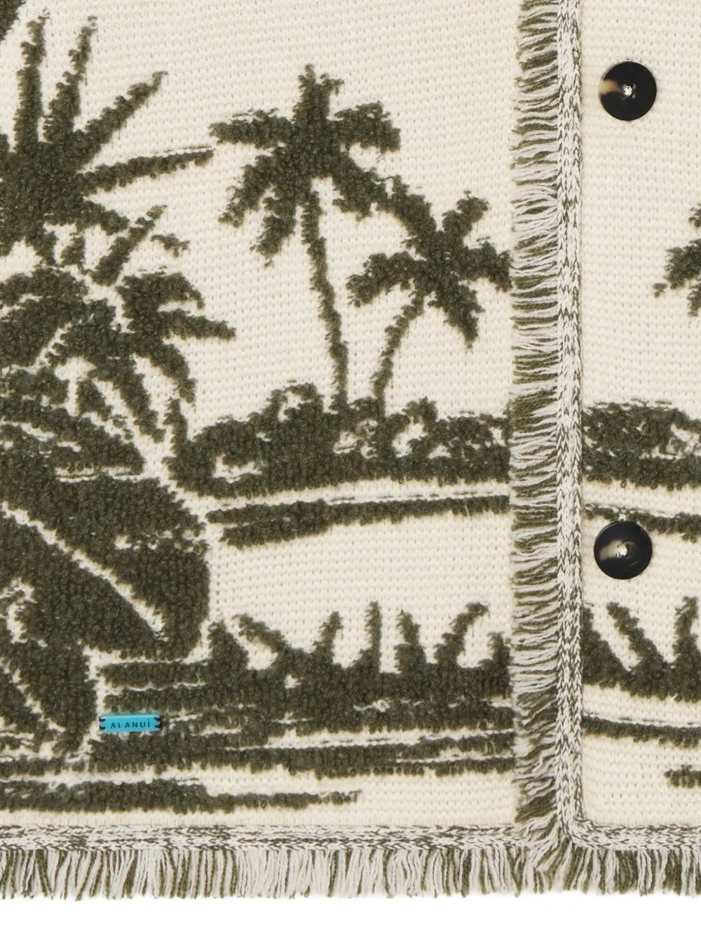 Alanui Vest met palmboom en franje Groen