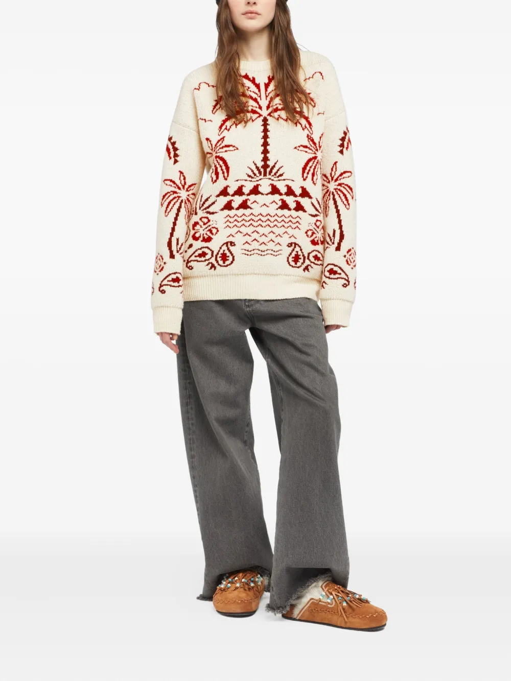 Alanui Glimpse Of Eden trui met paisley-print Wit