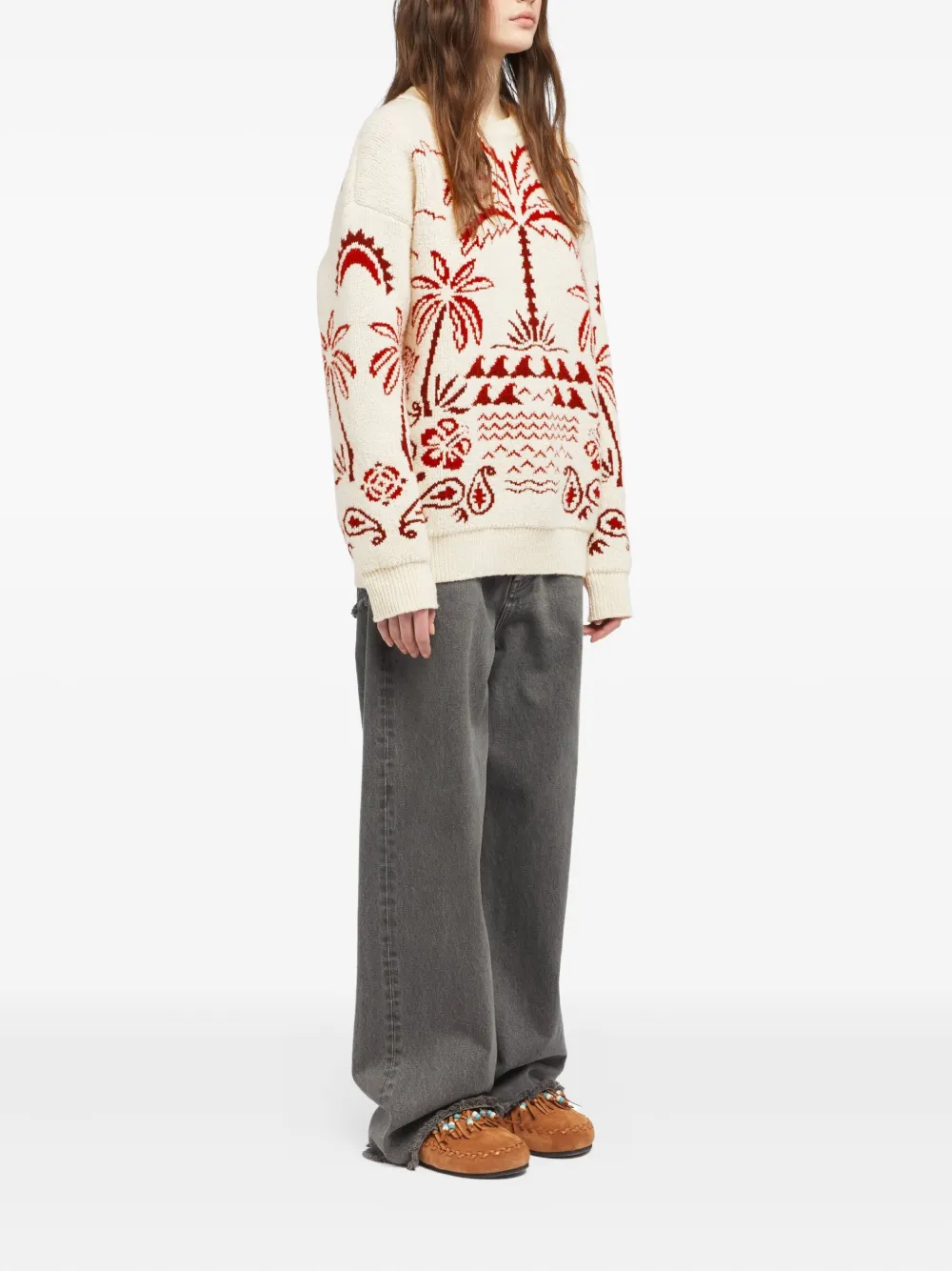 Alanui Glimpse Of Eden trui met paisley-print Wit