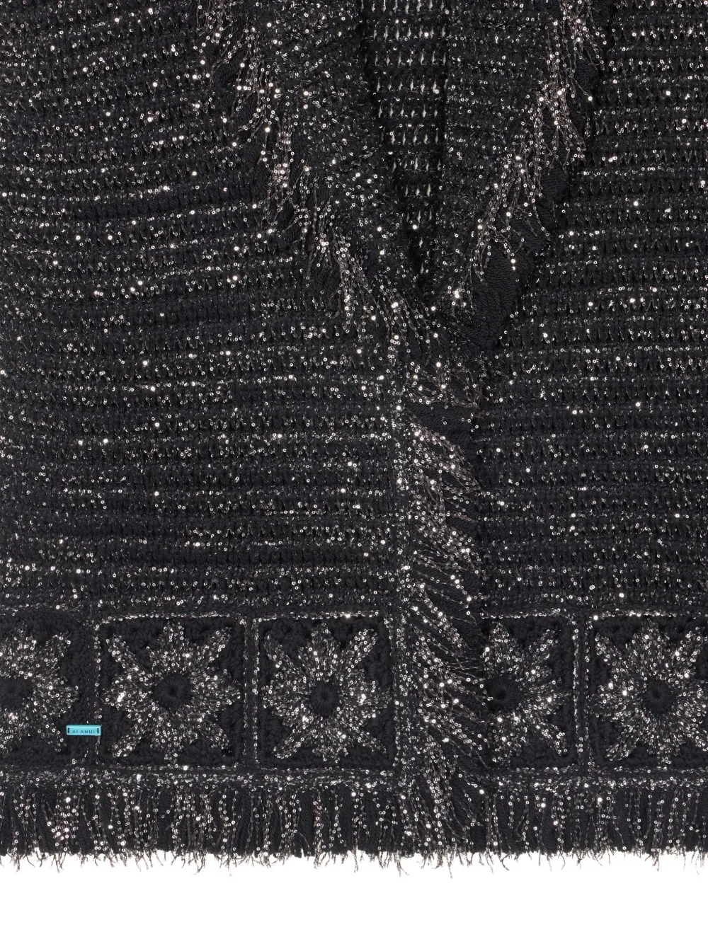 Alanui City Lights fringed sequin cardigan Zwart