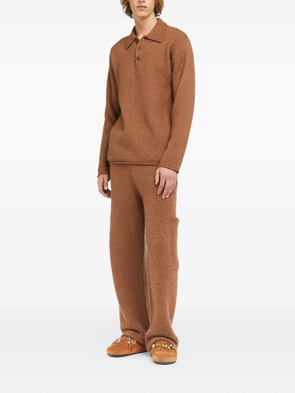 Alanui Poloshirt van kasjmierblend Bruin