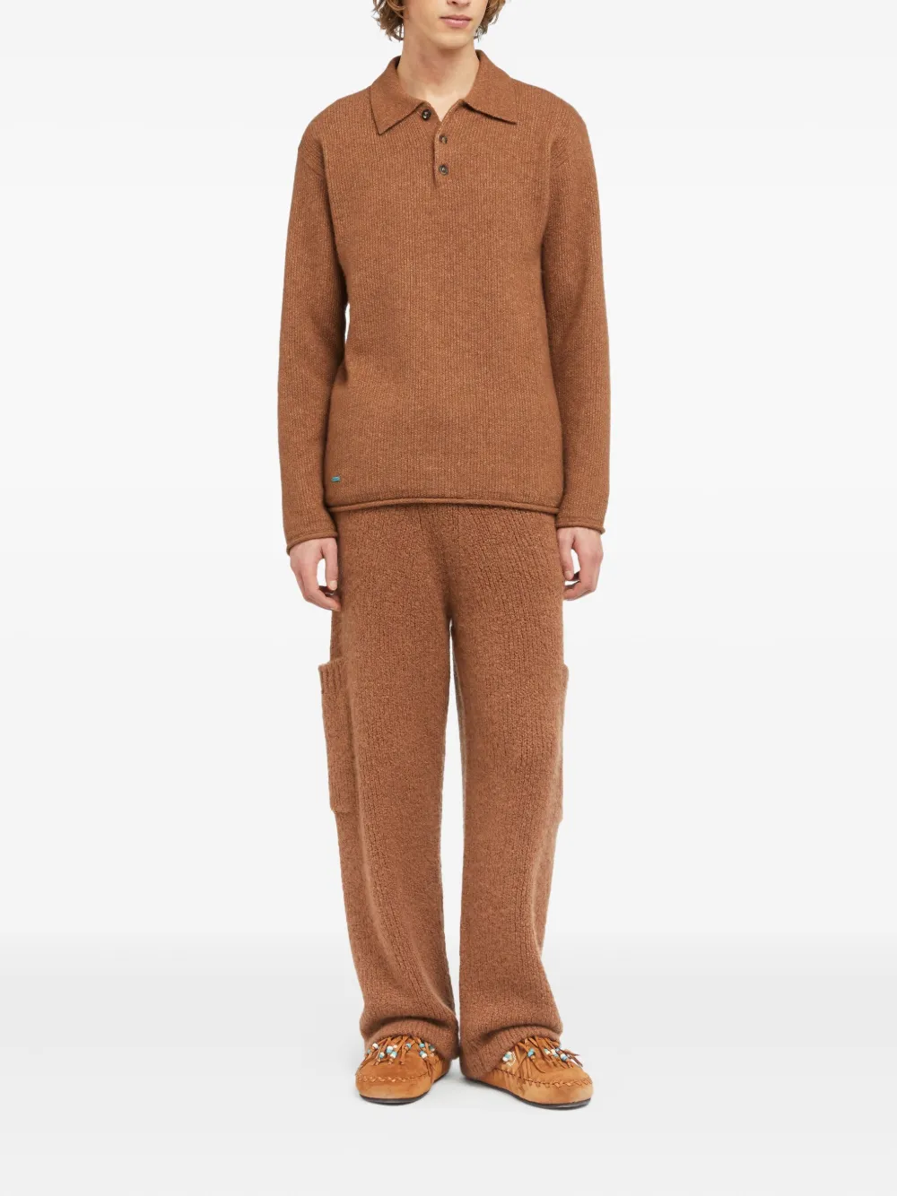 Alanui Poloshirt van kasjmierblend - Bruin