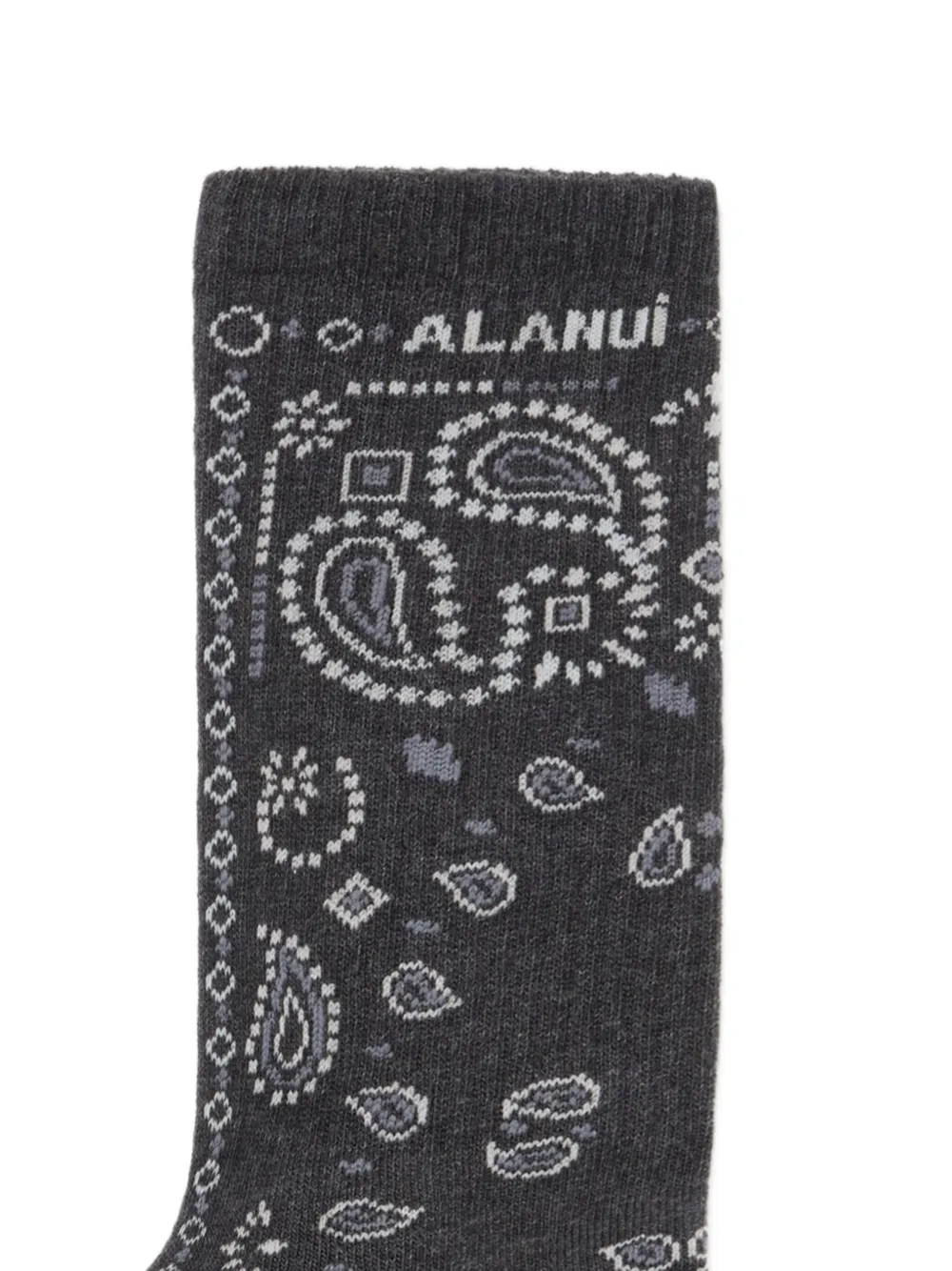 Alanui Paisley-pattern Socks In Black