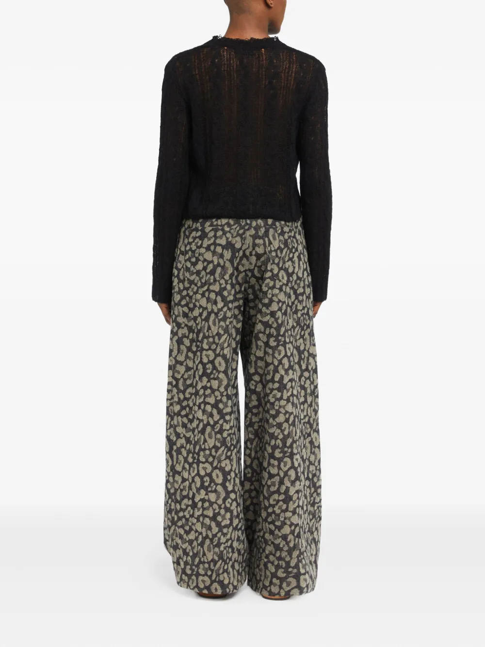 Alanui V-neck frayed-edge sweater Zwart
