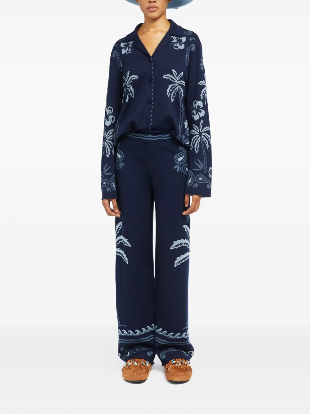 Alanui Glimpse of Eden broek met paisley - Blauw