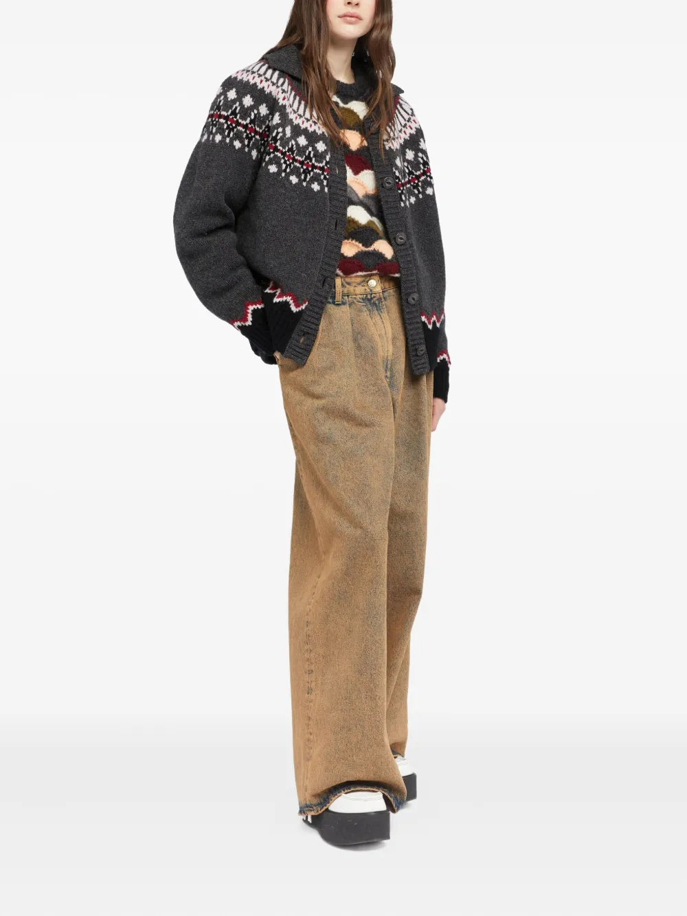 Alanui Sweet Winter Cardigan Mit Fair-isle-muster In Gray