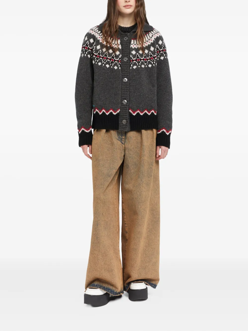 Alanui Sweet Winter Cardigan Mit Fair-isle-muster In Gray