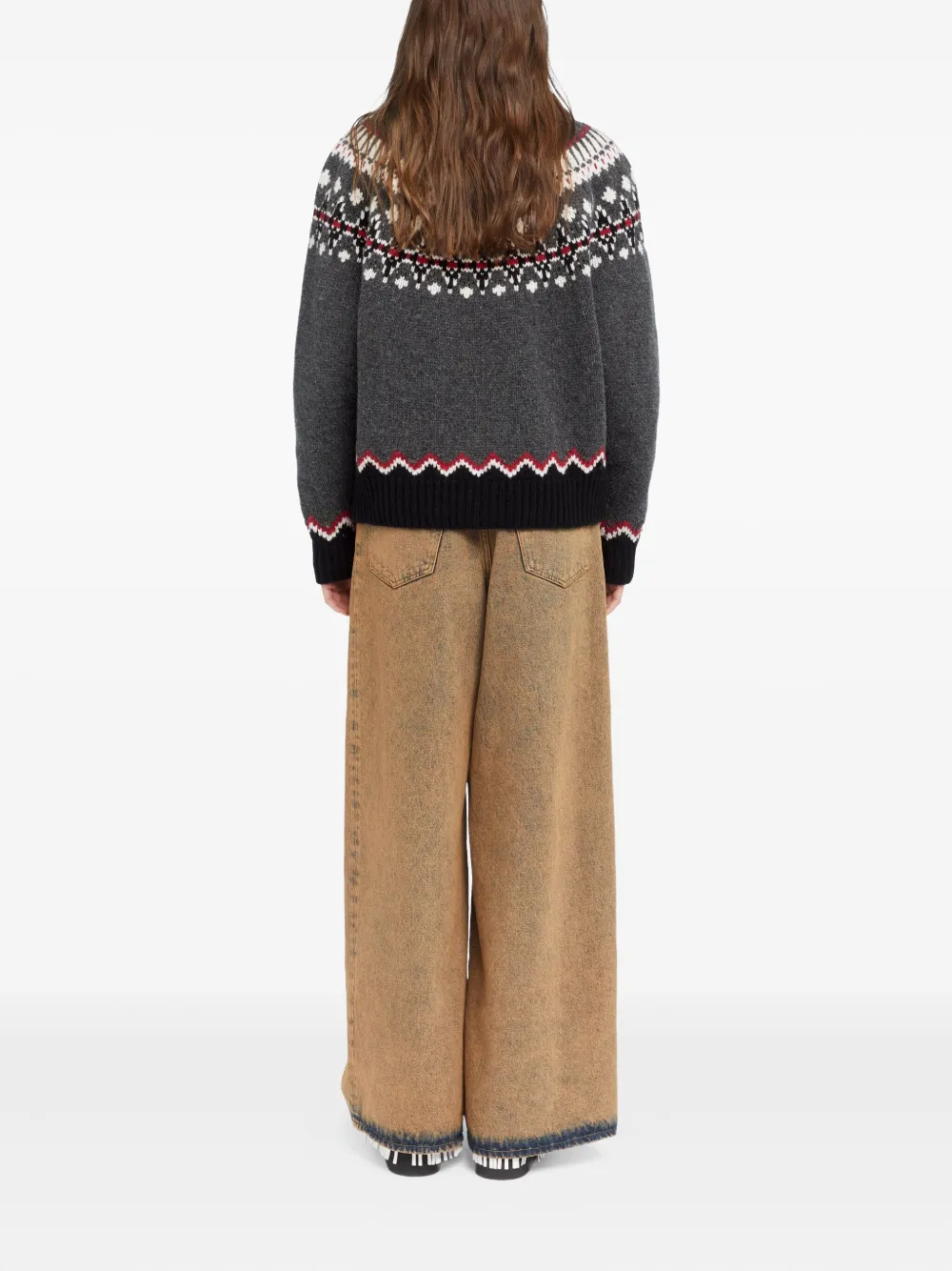 Alanui Sweet Winter Cardigan Mit Fair-isle-muster In Gray