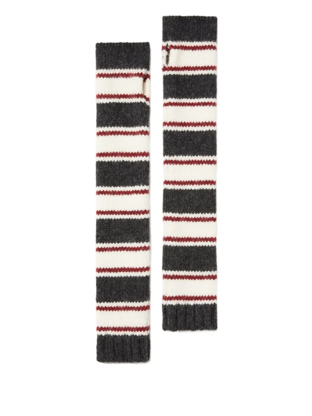 striped fingerless gloves