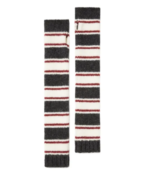 Alanui striped fingerless gloves