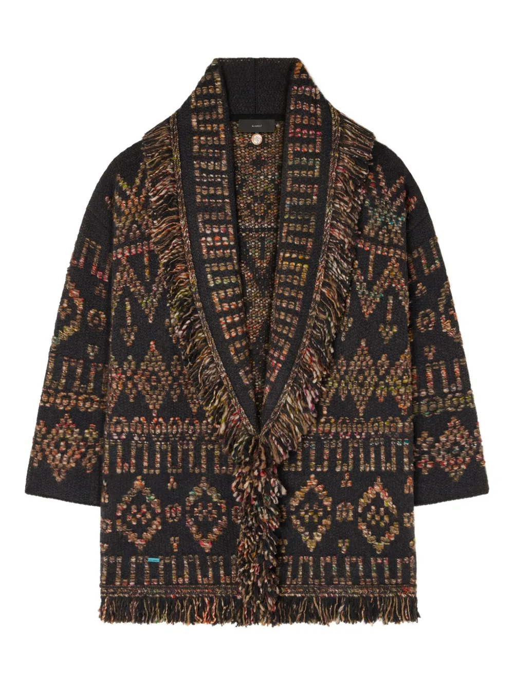 Alanui patterned fringed cardigan Bruin