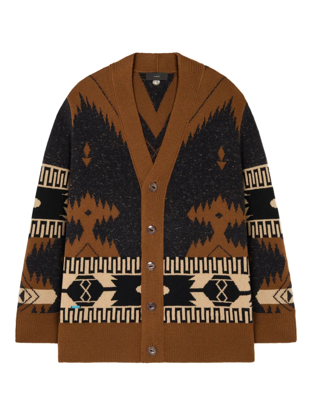 Alanui Dreamscape Icon geometric-pattern cardigan | Brown | Image 1