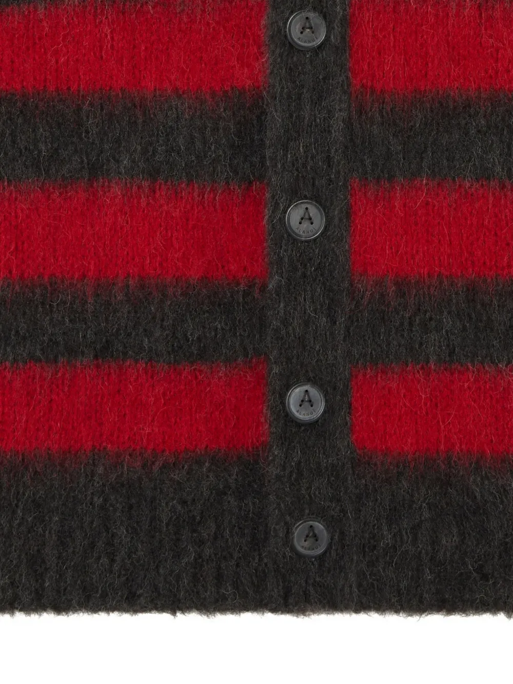 Alanui Grunge Stripes Striped Cardigan In Red