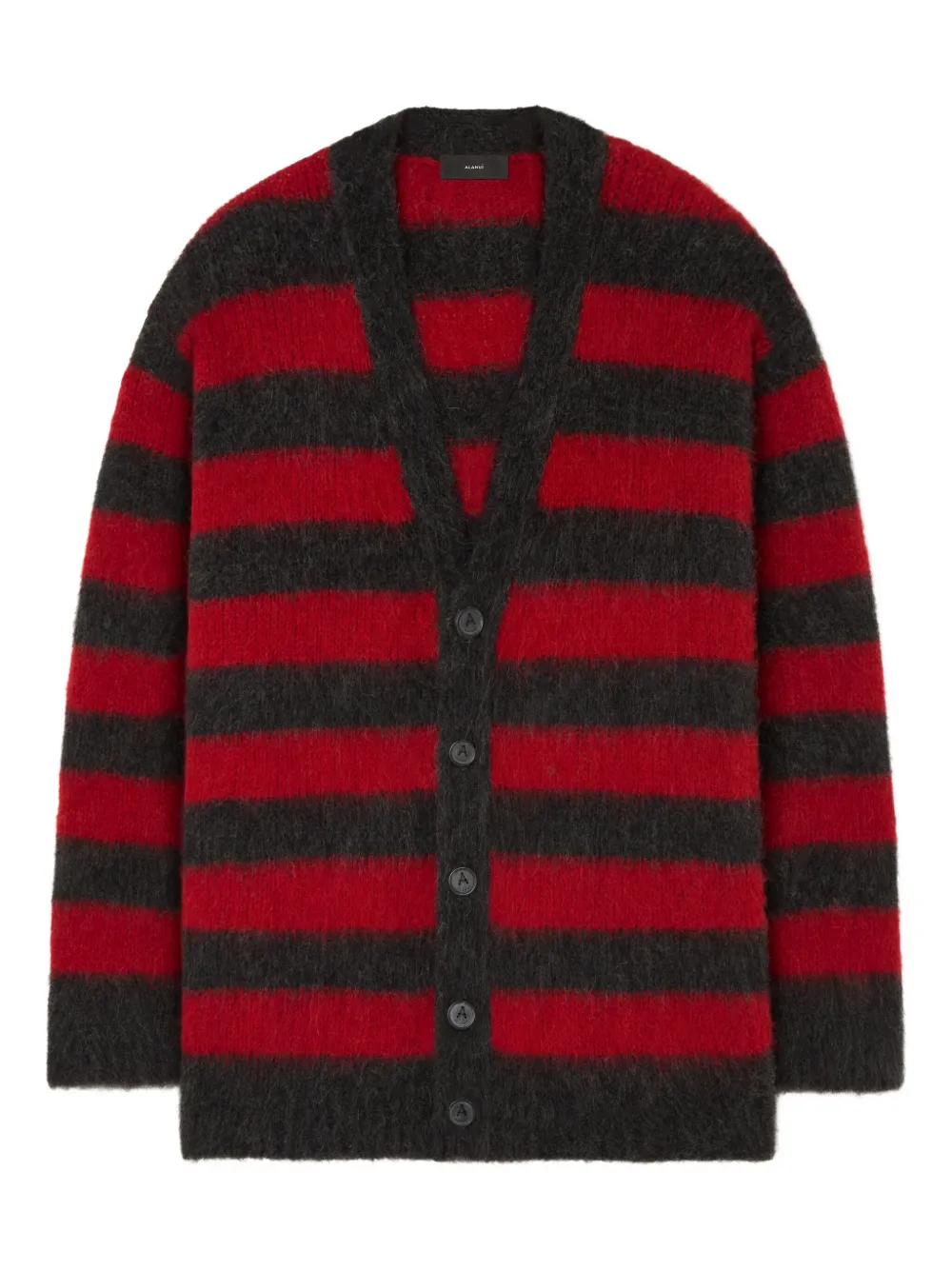 Alanui Grunge Stripes Striped Cardigan In Red