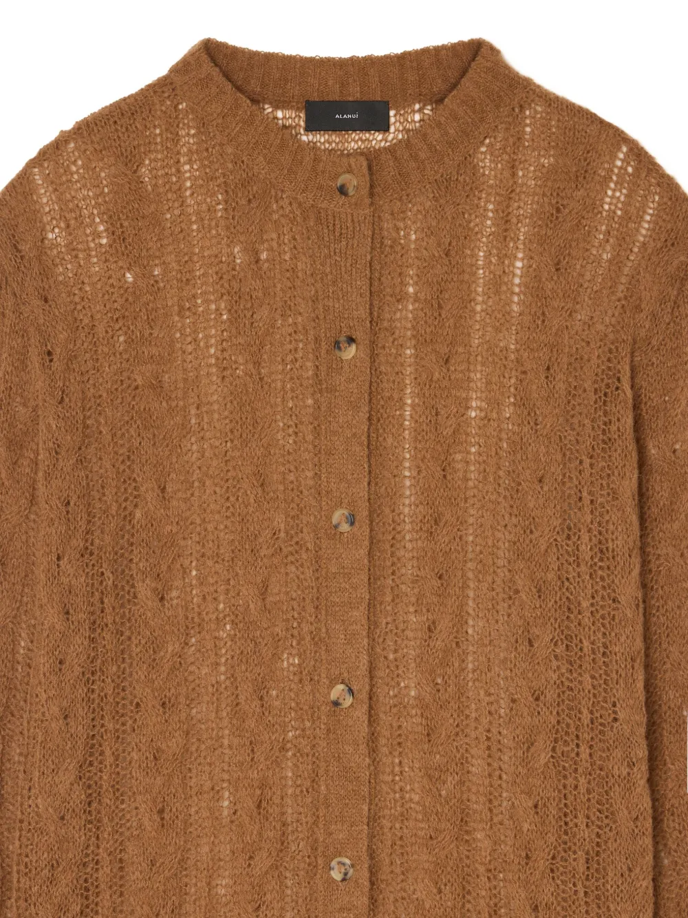 Alanui cable-knit long cardigan Bruin