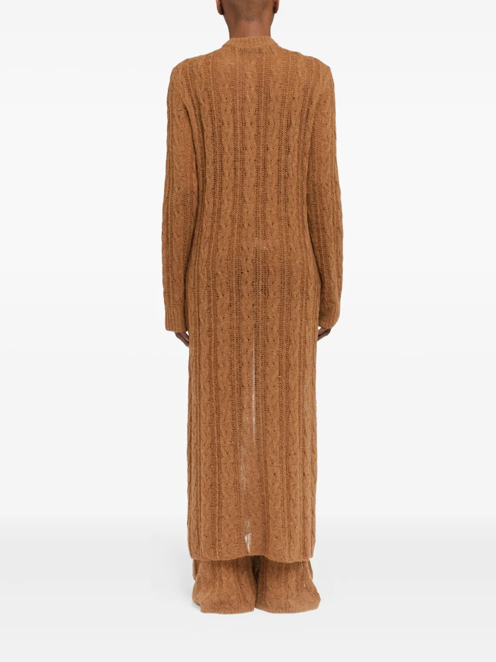 Alanui cable-knit long cardigan Bruin
