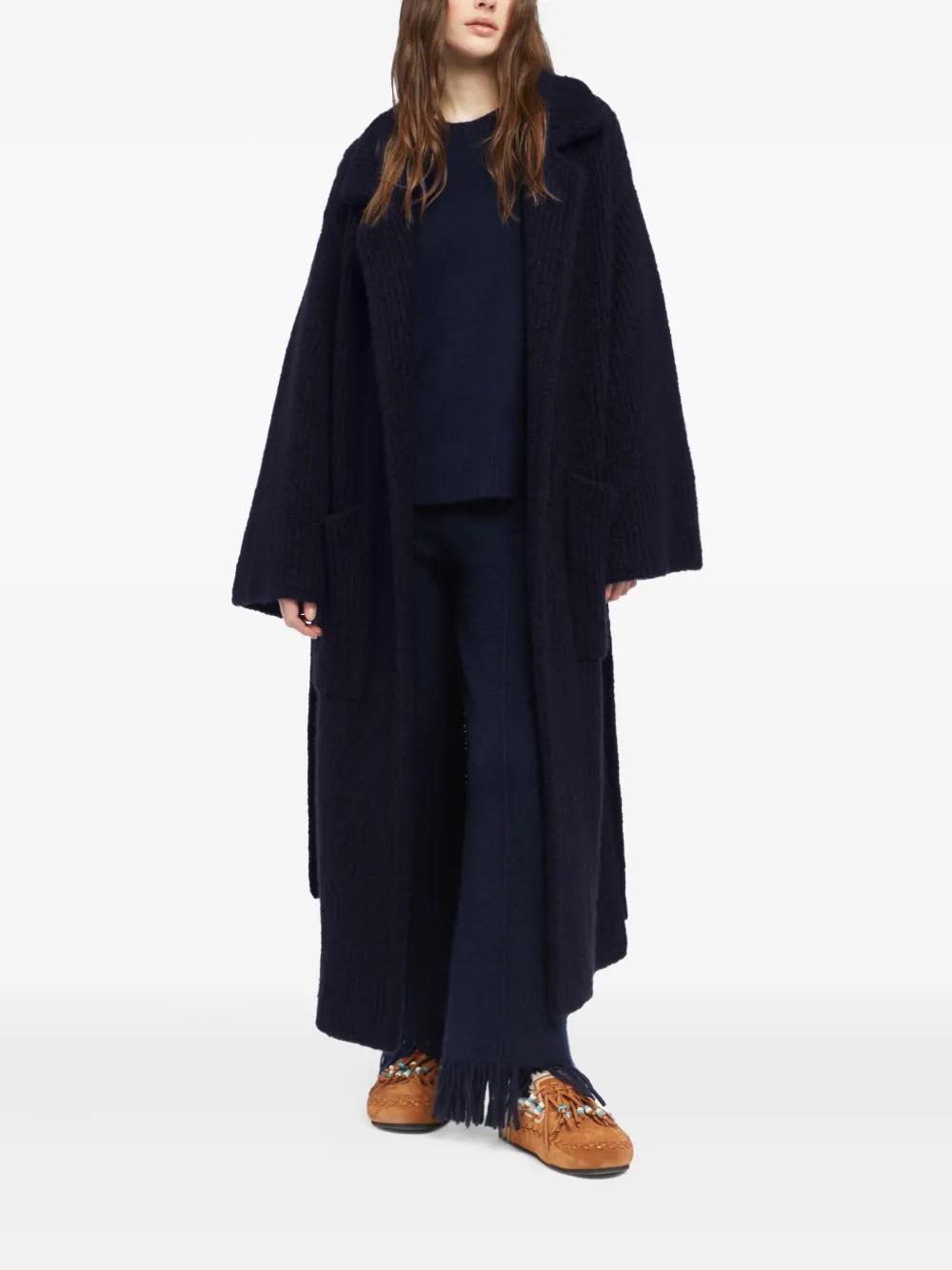 Alanui Finest ribbed coat Blauw