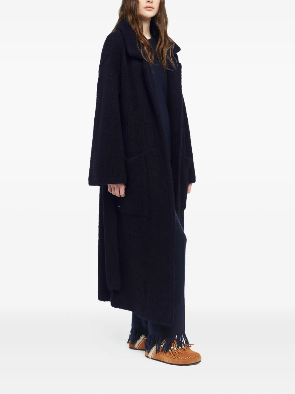 Alanui Finest ribbed coat Blauw