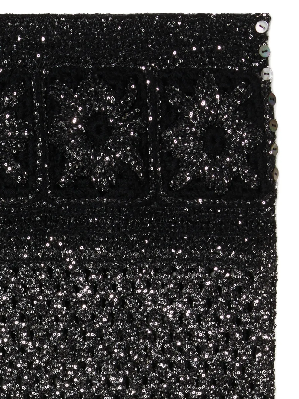Alanui City Lights sequin-embellished fringe maxi skirt Zwart