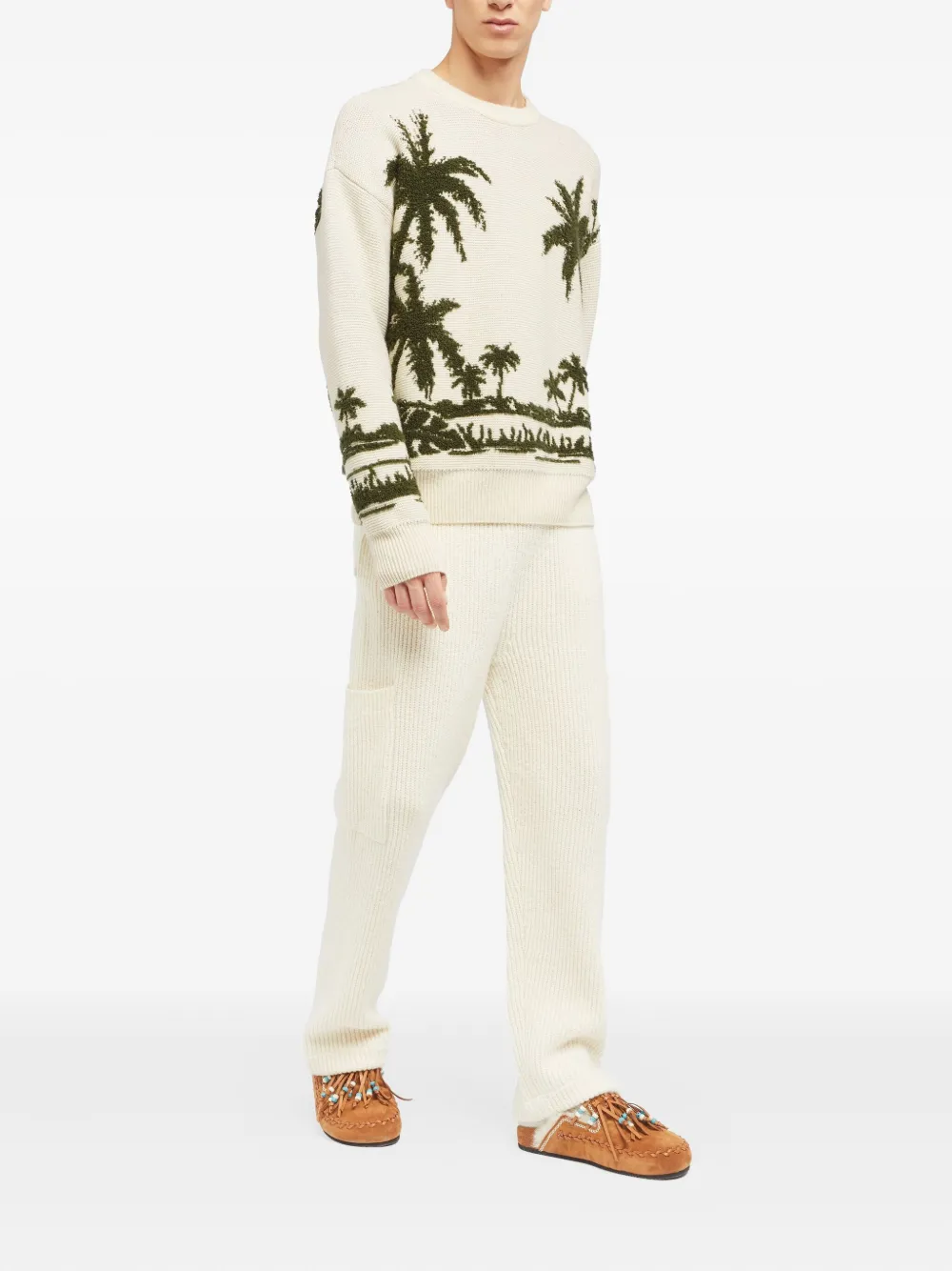 Alanui Trui met palmboom-intarsia Groen