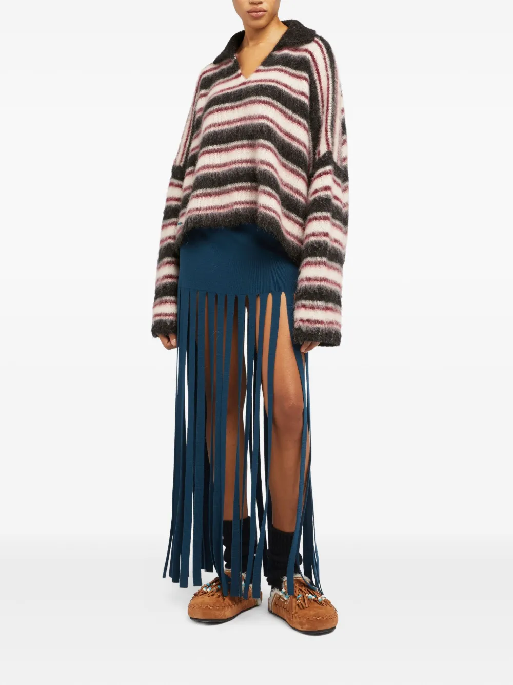 Alanui Grunge Striped Sweater In Multi