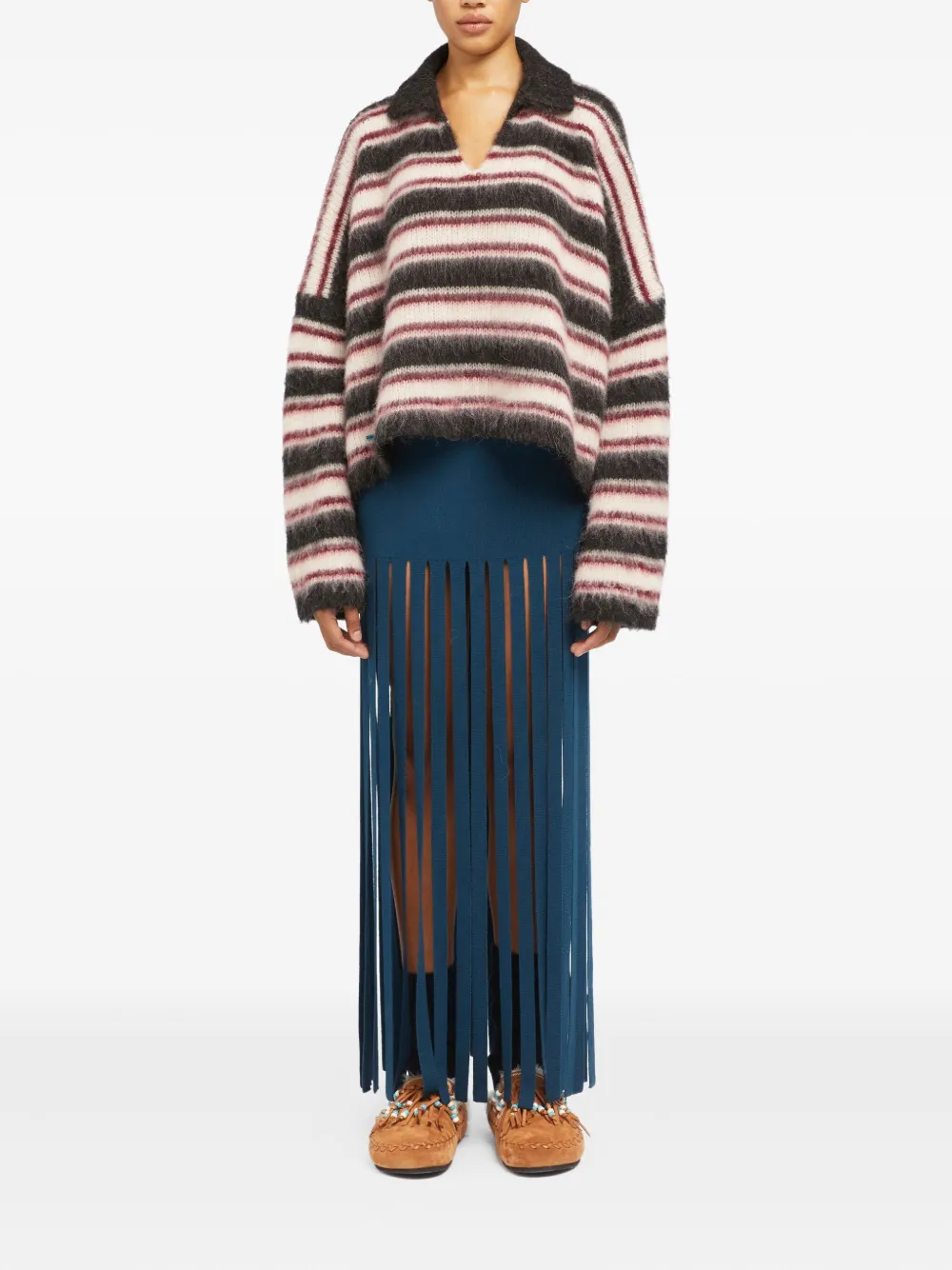 Alanui Grunge Striped Sweater In Multi